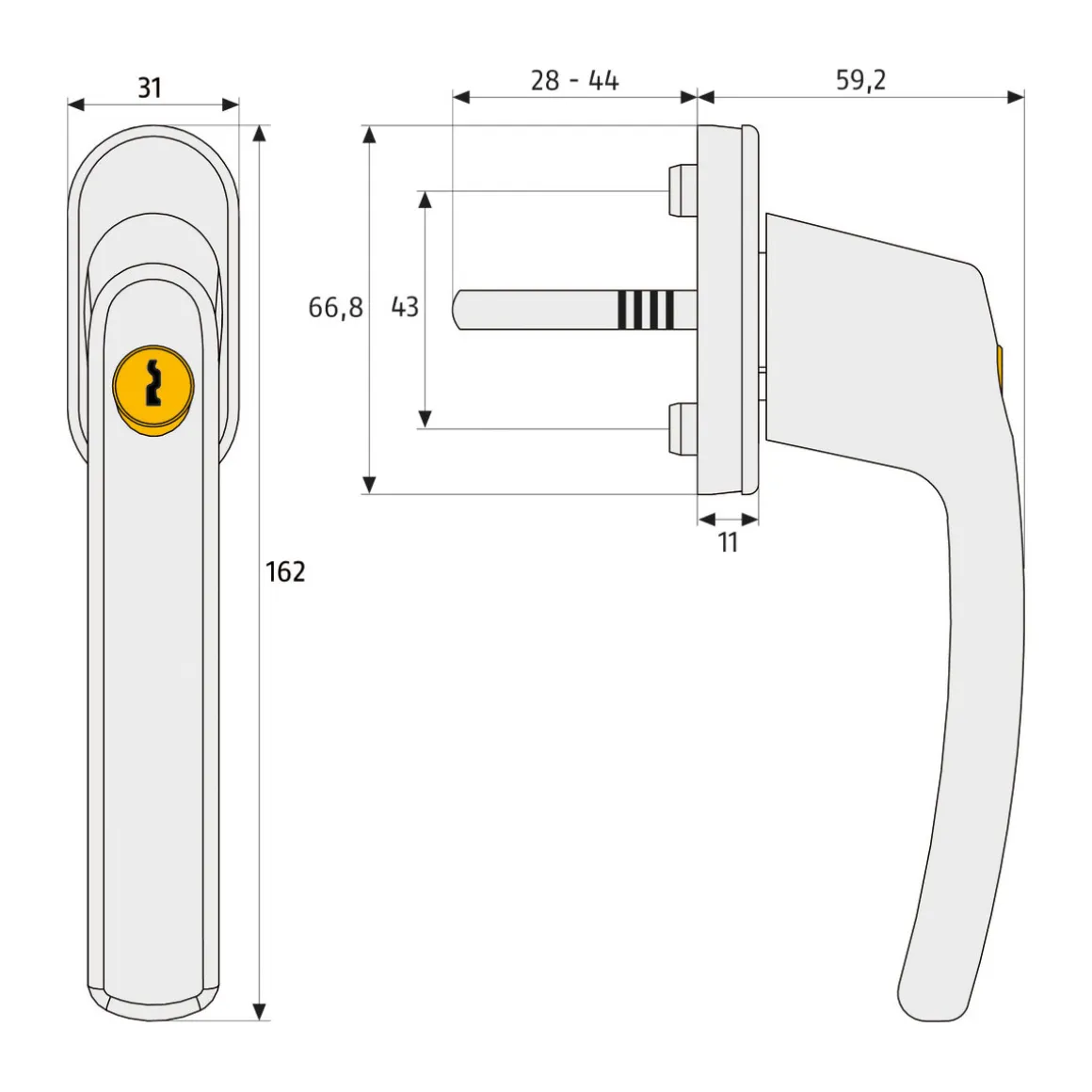 Abus Fenstergriff FG210W B/SB
