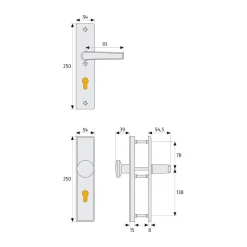 Abus Schutzbeschlag KLN 314 F9 beidseitig