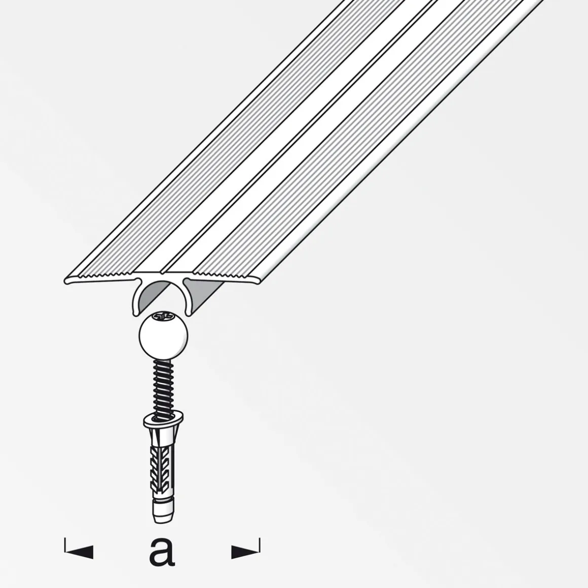 Alfer Übergangsprofil Clipstech-vario 33 mm 0,9m messing