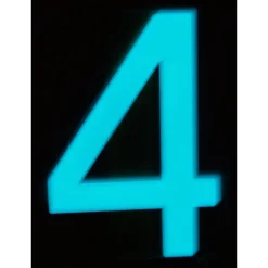 Alpertec Hausnummer 4 nachtleuchtend selbstklebend weiß-grün