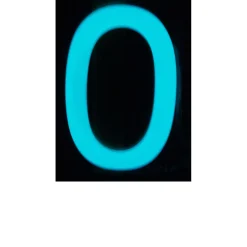 Alpertec Hausnummer 0 nachtleuchtend selbstklebend weiß-grün