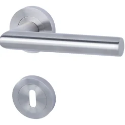 Alpertec Rosettengarnitur Solid 9-R Edelstahl satiniert BB