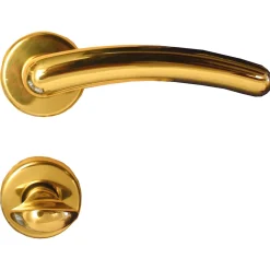 Alpertec Rosettengarnitur Franziska-R Messing poliert WC