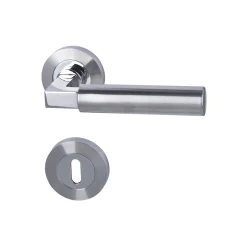 Alpertec Rosettengarnitur Solid 2-R Edelstahl poliert/satiniert BB