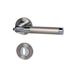 Alpertec Rosettengarnitur Solid 6-R Chrom poliert/edelstahlfärbig satiniert BB