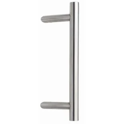 Alpertec Stoßgriff Edelstahl Durchmesser 30 mm Stütze schräg satiniert