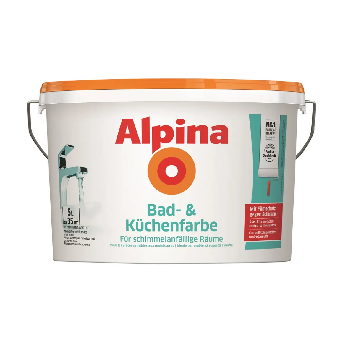 Alpina Bad- und Küchenfarbe Weiß Matt 5 L