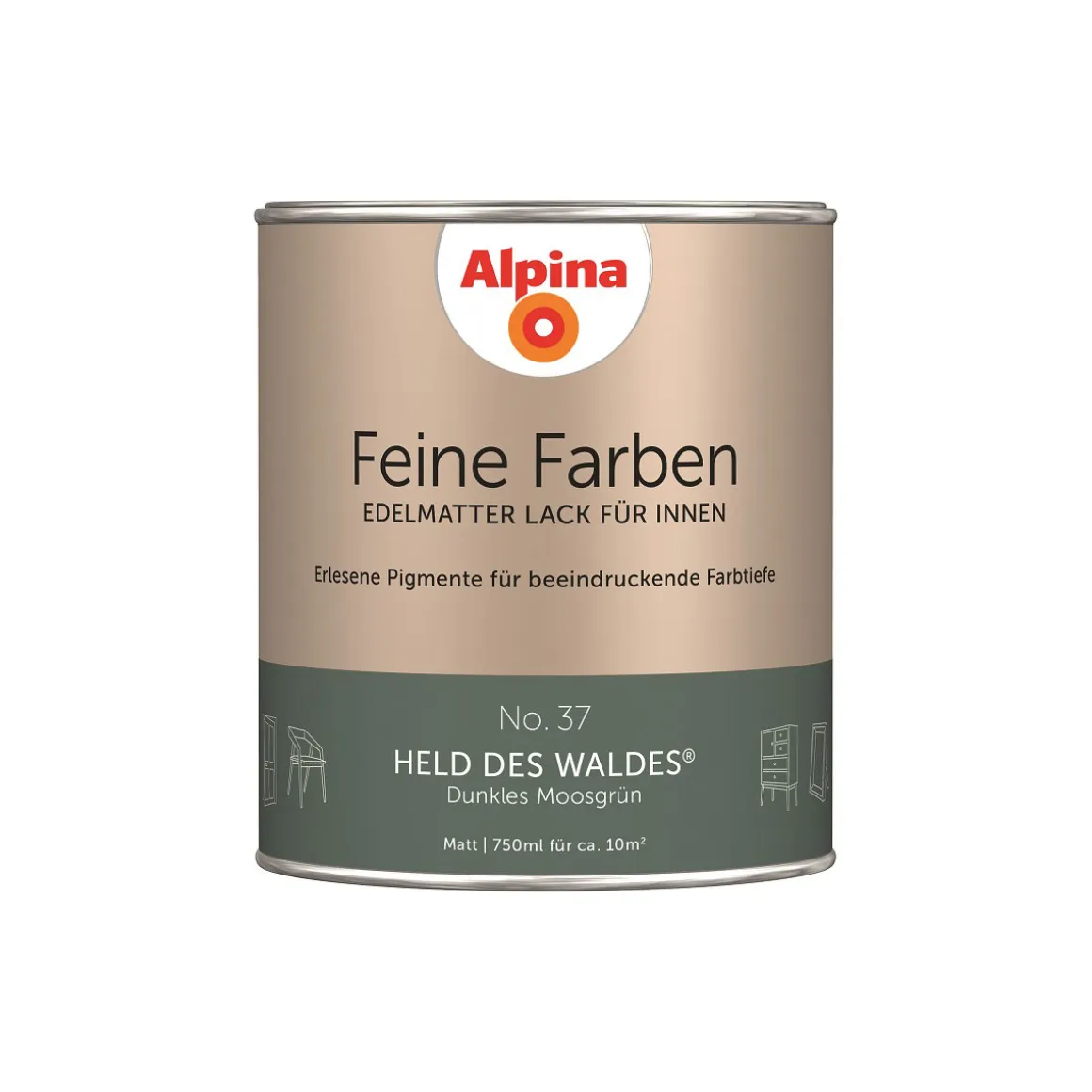 Alpina Buntlack Feine Farben Lack No 37 Held des Waldes edelmatt 750ml