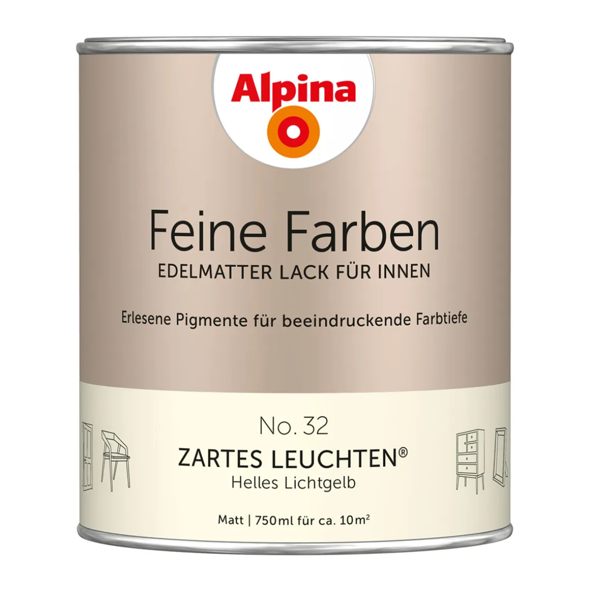 Alpina Buntlack Feine Farben Lack No 32 Zartes Leuchten edelmatt 750ml