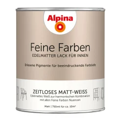 Alpina  Buntlack Feine Farben Lack Zeitloses Matt-Weiss 750ml