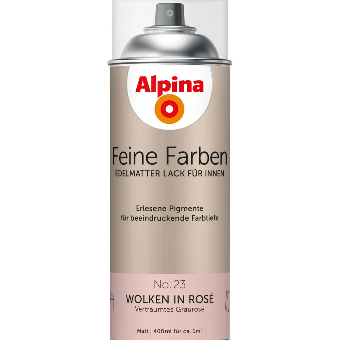 Alpina Buntlack Feine Farben Sprühlack No 23 Wolken in Rosé edelmatt 400ml
