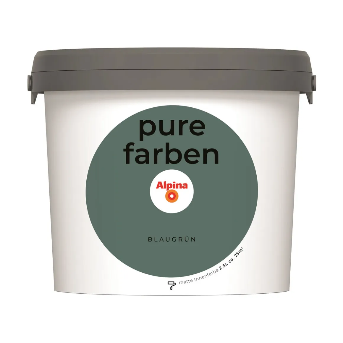 Alpina Innenfarbe pure farben 2,5 L Blaugrün matt