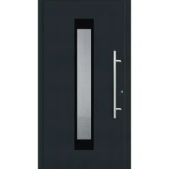 Aluminium Sicherheits-Haustür Salerno Exklusiv 75 mm anthrazit 100 x 210 cm Anschlag rechts inkl Griffset