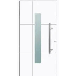 Aluminium Sicherheits-Haustür Parma Exklusiv 75 mm weiß 110 x 210 cm Anschlag rechts inkl Griffset