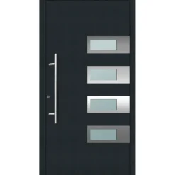 Aluminium Sicherheits-Haustür Neapel Superior 60 mm anthrazit 100 x 210 cm Anschlag links inkl Griffset