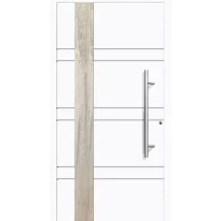 Aluminium Sicherheits-Haustür Monza Exklusiv 75 mm weiß 100 x 210 cm Anschlag rechts inkl Griffset