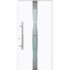 Aluminium Sicherheits-Haustür Ferrara Exklusiv 75 mm weiß 110 x 210 cm Anschlag links inkl Griffset