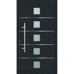 Aluminium Sicherheits-Haustür Triest Exklusiv 75 mm anthrazit 100 x 210 cm Anschlag links inkl Griffset