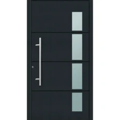 Aluminium Sicherheits-Haustür Prato Superior 60 mm anthrazit 110 x 210 cm Anschlag links inkl Griffset