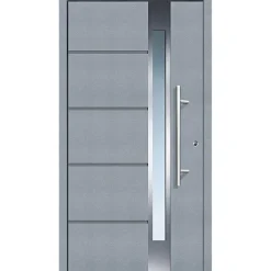 Aluminium-Sicherheitshaustür Rom Superior grau 110 x 210 cm rechts