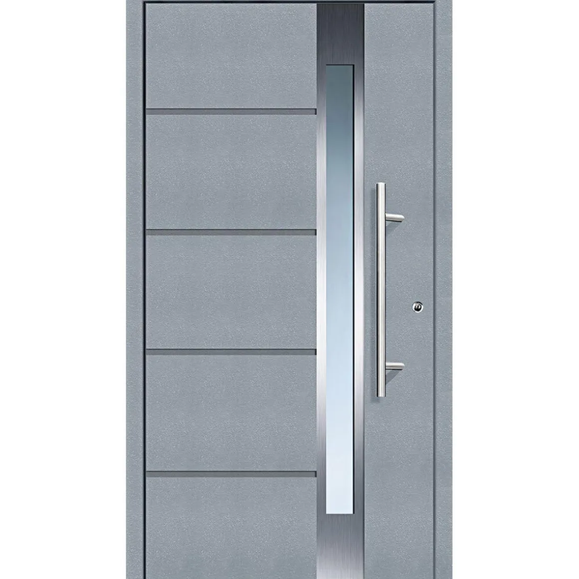 Aluminium-Sicherheitshaustür Rom Superior grau 110 x 210 cm rechts