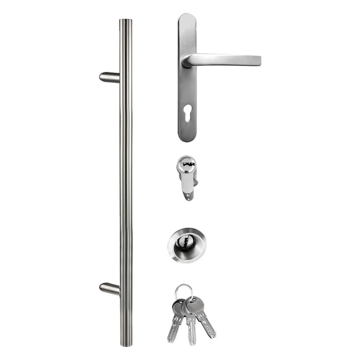 Aluminium-Sicherheitshaustür Rom Superior grau 110 x 210 cm rechts