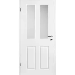 Borne Zimmertür Klassik Weißlack mit Lichtausschnitt 86 x 198,5 cm DIN links