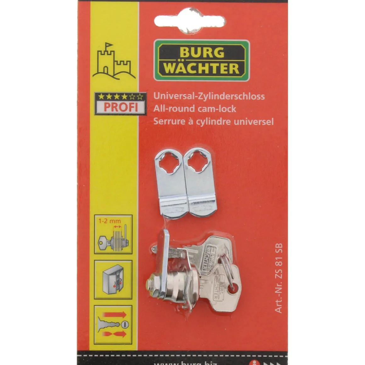 Burg Wächter Universalzylinder ZS 81 21 x 21 mm vernickelt