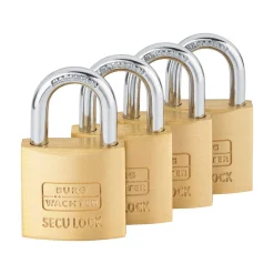 Burg Wächter Vorhängeschloss-Set Quadro 405 30 GL 28,9 x 48,9 x 11,8 mm Messing