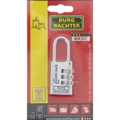 Burg Wächter Zahlen-Vorhängeschloss Combi 90 30 Chromo 30,2 x 73,7 x 15,7 mm