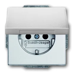 Busch-Jaeger SCHUKO-Steckdose future linear silberfarben Klappdeckel