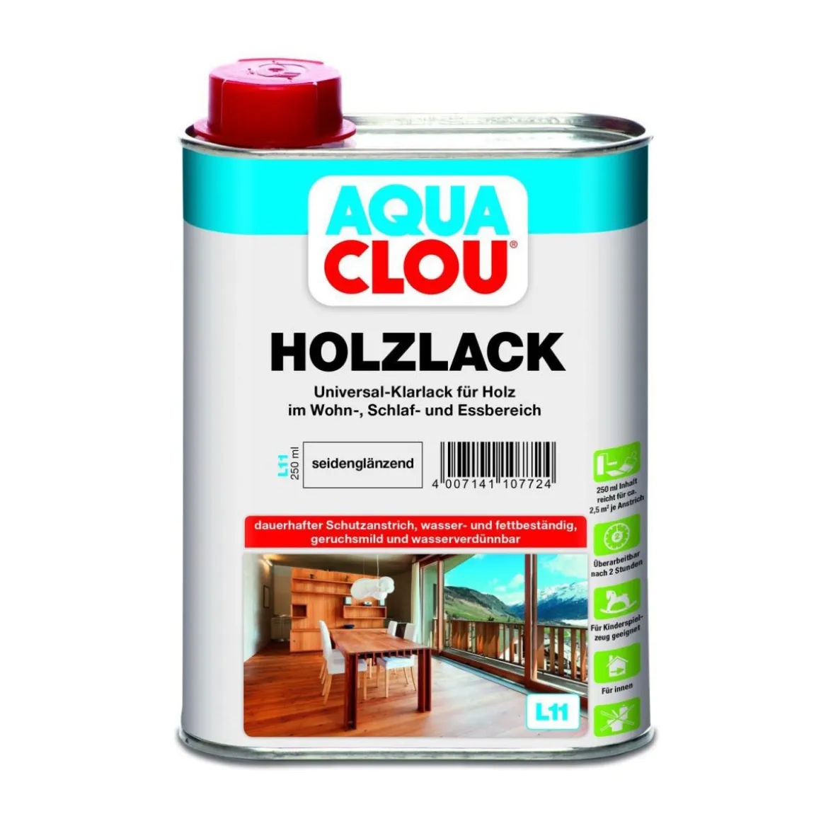 Clou L11 Aqua Holzlack Seidenglänzend 250 ml
