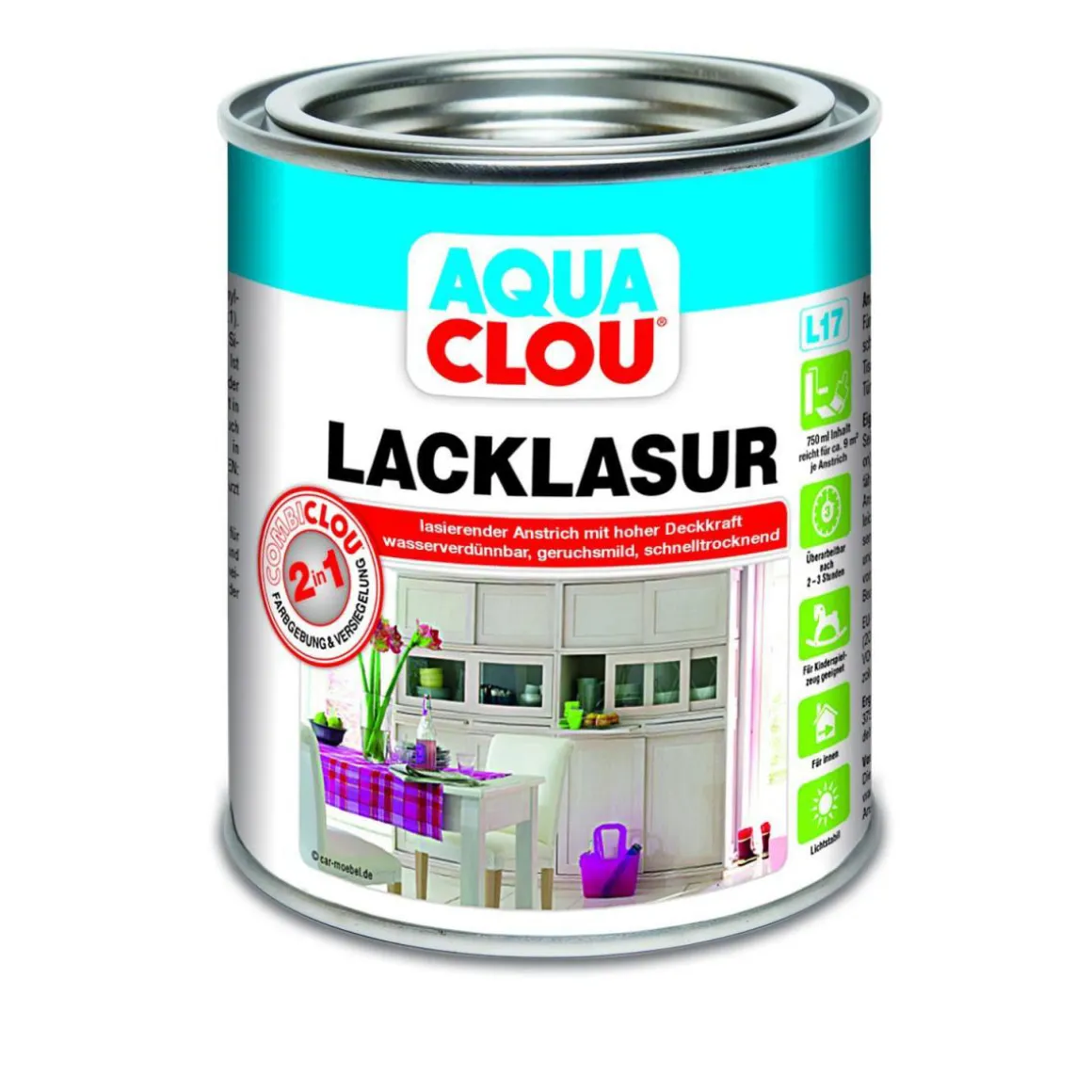 Clou L17 Aqua Lacklasur Kastanienbraun 750 ml