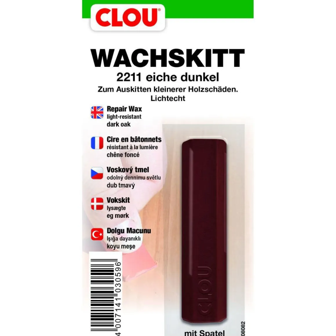 Clou Wachskitt Eiche dunkel