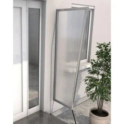 Durabil Seitenblende B2 Edelstahloptik Stegplatte 6 mm klar 45 x 60 x 175 cm