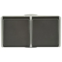 Feuchtraum-Schutzkontakt-Steckdose Aquarius 2-fach Aufputz grau