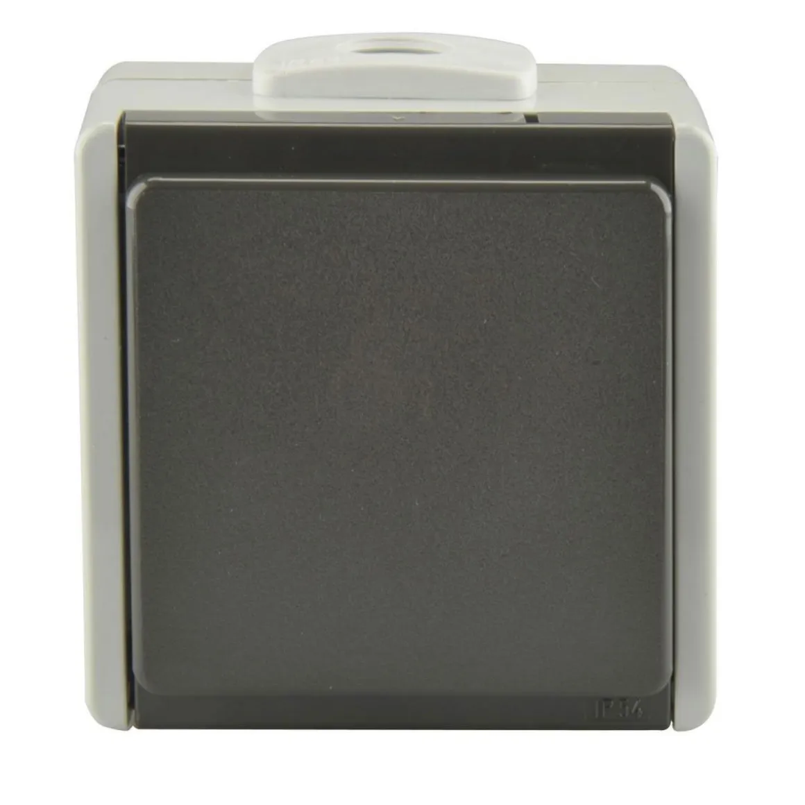 Feuchtraum-Schutzkontakt-Steckdose Aquarius 1-fach Aufputz grau