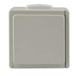 Feuchtraum-Schutzkontakt-Steckdose Aquarius 1-fach Aufputz grau