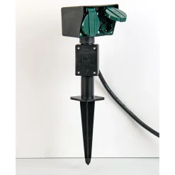 Flector Erdspieß mit 2-fach Steckdose