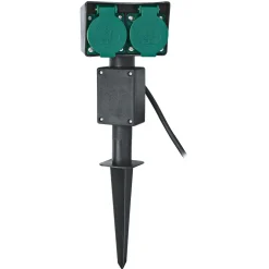 Flector Garten Außensteckdose 2-fach inkl Erdspieß