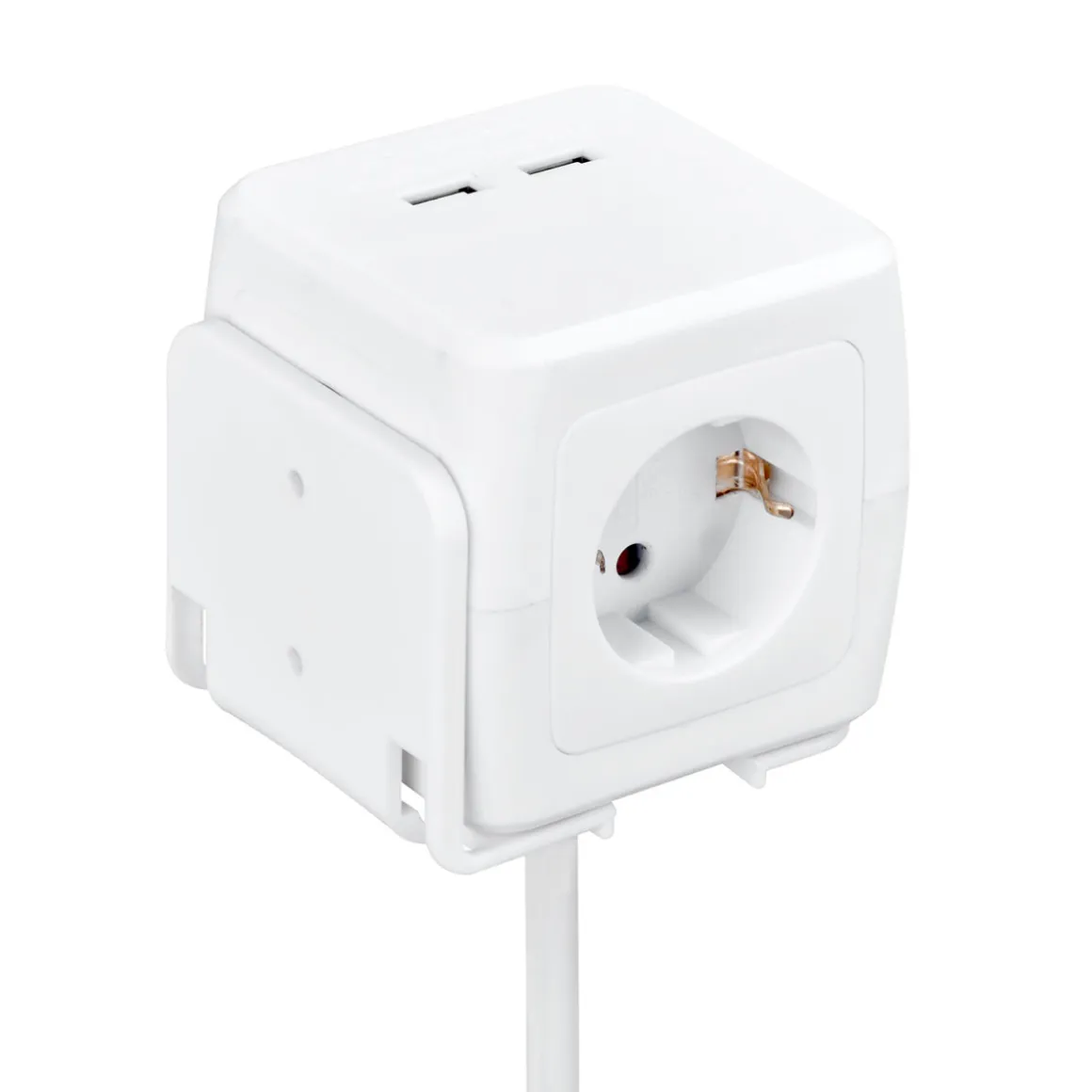 Flector Technik Steckdosenwürfel 4-fach und 2 x USB