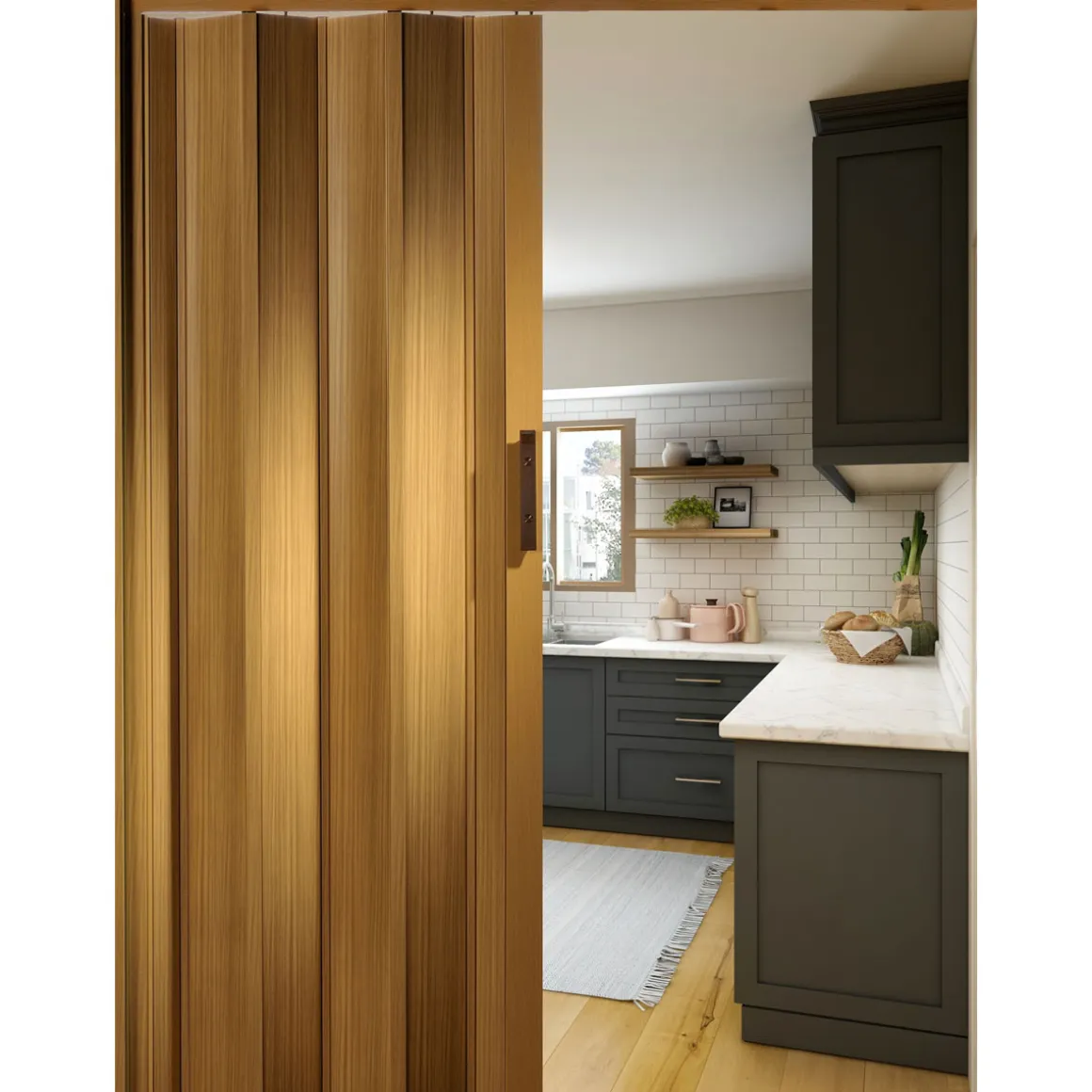 FORTE Kunststoff-Falttür Luciana B 88,5 x H 202 cm Buche