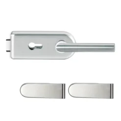 Glastürbeschlagset SKY Profilzylinder 2- teilig Bänder Edelstahl-Optik matt