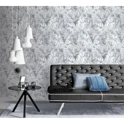 Guido Maria Kretschmer Vliestapete Blatt dunkelgrau