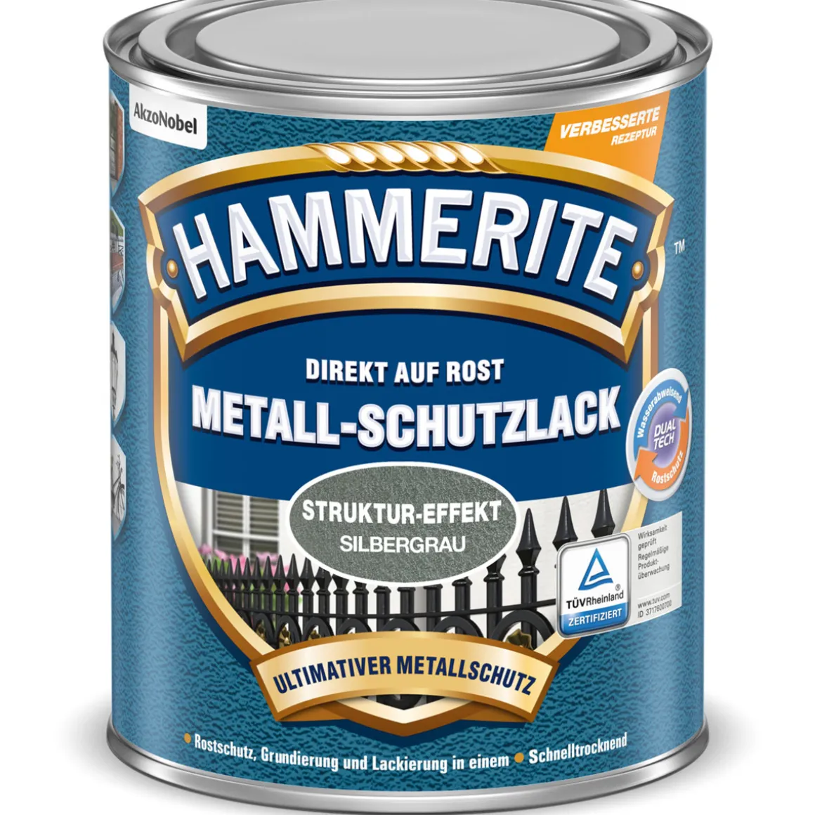 Hammerite Metallschutzlack struktur-Effekt silbergrau 250 ml