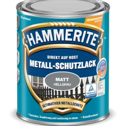 Hammerite Metallschutzlack hellgrau matt 750 ml