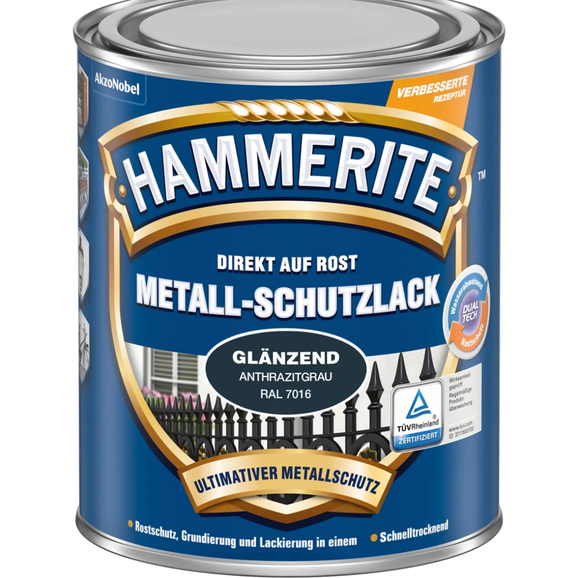 Hammerite Metallschutzlack silber glänzend 250 ml