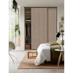 Hibitaro  Lamellen-Schiebeitür mit Akustikeffekt als Schrank- / Nischentür