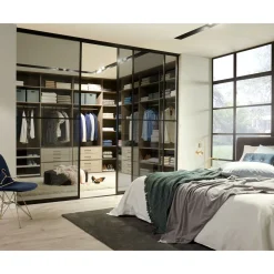 Hibitaro  Studio-Schiebetür mit Aluminiumrahmen auf Maß als Raumteiler