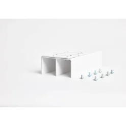 Hibitaro Winkel zur Wandmontage für Bodensysteme 2er Set für 2-läufige Schiene Weiß Matt